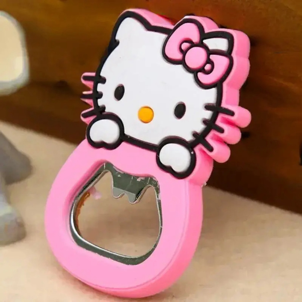 Hello Kitty Bottle Opener Magnet Red Pink